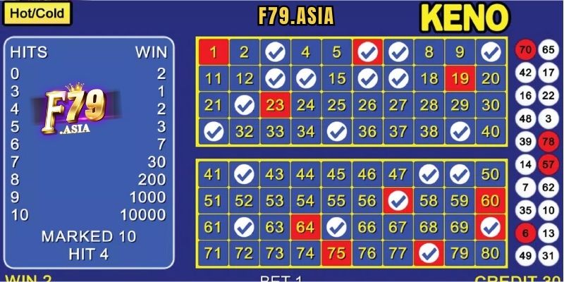 Luật chơi game Keno F79 chi tiết nhất